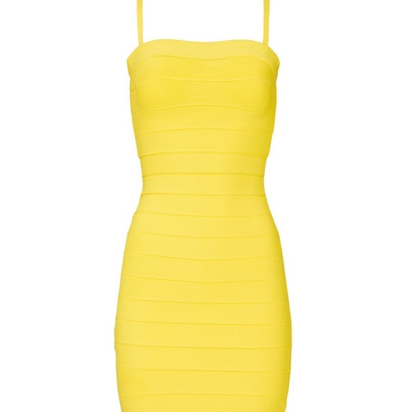 Herve Leger Yellow Bandage Dress - Picture 2 of 5